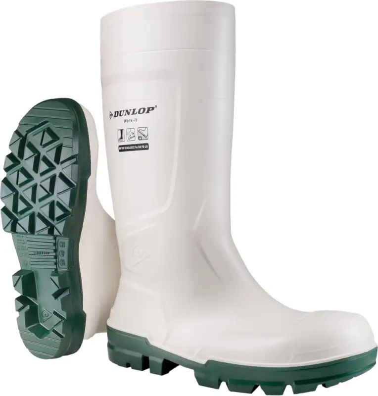 DUNLOP Stiefel WORK-IT WHITE PVC, SR LO LG S4 Gr.42 Schnäppchen
