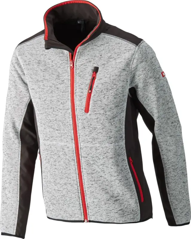 Sichere Zahlung FORTIS Strickjacke,Softshell,Gr.XL,hellgrau-rot