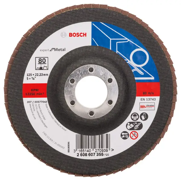 BOSCH Fächerschleifscheibe X551 Expert for Metal, gerade, 125 mm, 80, Glasgewebe Wochenendangebot