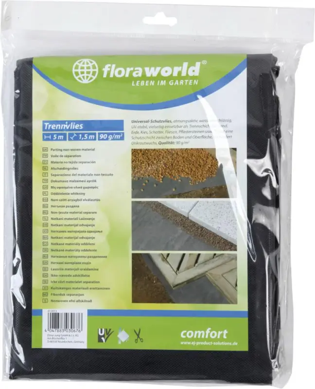 Highlight FLORAWORLD Unkrautvlies 1x5m 90g/qm dunkelgrau