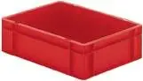 Ausverkauf LA-KA-PE Transport-Stapelkasten B400xT300xH120 mm rot, geschlossen ohne Griffloch