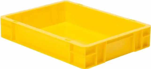 Transport-Stapelkasten B400xT300xH75 mm gelb, geschlossen ohne Griffloch Sofort Bestellen