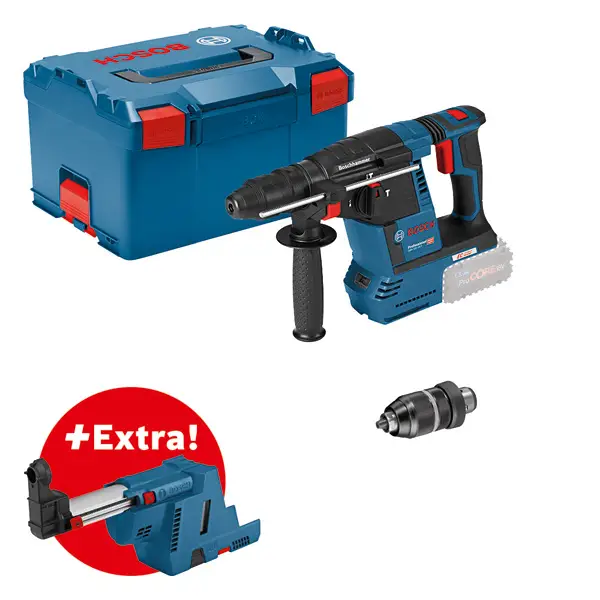 BOSCH Akku-Bohrhammer mit SDS plus GBH 18V-26F + GDE, L-BOXX Ausverkauf
