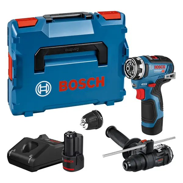 BOSCH Akku-Bohrschrauber GSR 12V-35 FC + 2 x Akku 3,0 Ah GFA 12-H in L-BOXX Geprüft