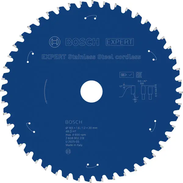 Saisonangebot BOSCH EXPERT Stainless Steel Kreissägeblatt, 165x20 mm, Z48