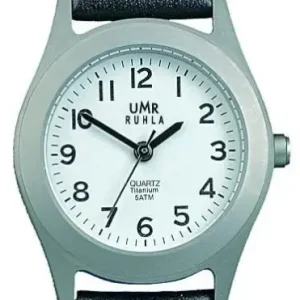 Armbanduhr „Basic 1320-9“, Titan, mit Lederarmband, Silberfarben/ Schwarz Mega-Angebot