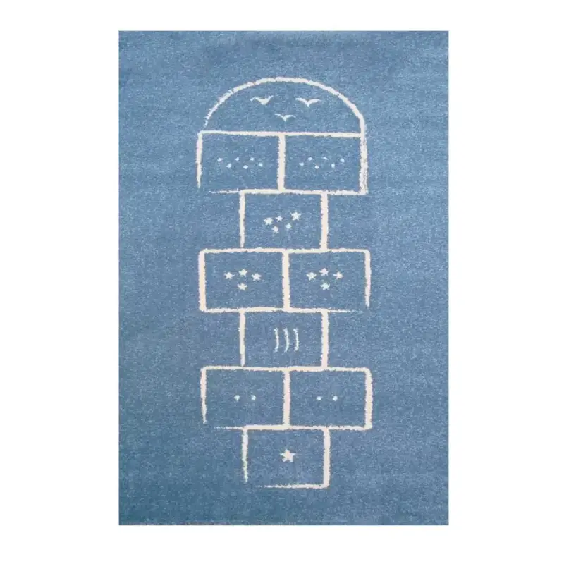 Markenprodukt Art for Kids Kinderteppich Hüpfkästchen blau, Größe: 135 x 190 cm