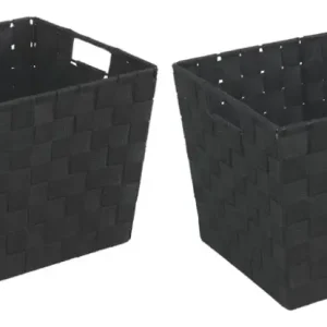 Aufbewahrungskorb ADRIA im 2er Set, schwarz, Gr. M/ B 35 x H 20 x T 25 cm Angebot