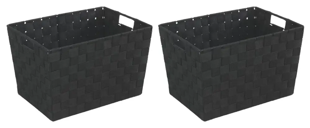 Aufbewahrungskorb ADRIA im 2er Set, schwarz, Gr. M/ B 35 x H 20 x T 25 cm Angebot