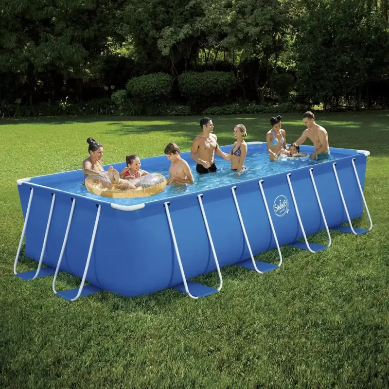 Ausverkauf Aufstellpool, Swimming Pool, Komplettset, mit Filterpumpe 12 Volt, 4,88 x 2,44 x1,07 m, Leiter, Poolcover, Bodenplane
