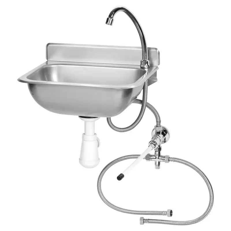 Top-Preis Ausgussbecken, Handwaschbecken Gastro, mit Kniebedienung, Edelstahl, 375x310x190 mm