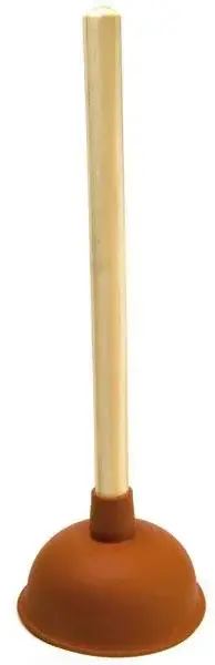 Saisonangebot Ausgusssauger mit 14 cm Durchmesser und Holzstiel