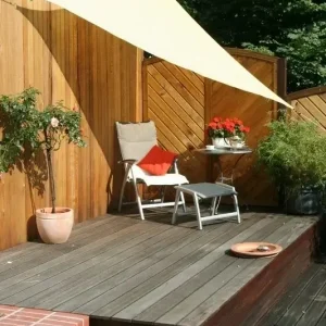 Dreieck-Sonnensegel HDPE creme weiss 300 x 300 x 300cm Super-Preis