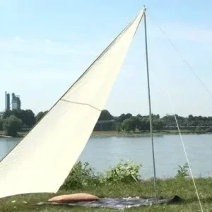 Dreieck-Sonnensegel für Camping mit Stangen sand 300 x 300 x 250cm Heißes Angebot