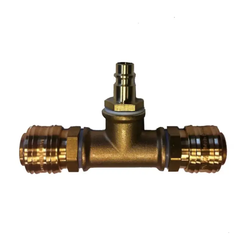 Jetzt Kaufen Druckluft Messing T Stück Set 2 Kupplungen 1 Stecker