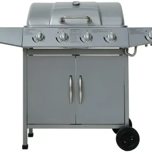 Gasgrill "Dayton" 4 Hauptbrenner + 1 Seitenbrenner, silber Mega-Angebot