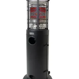 Gasheizstrahler, Terrassenstrahler gas, Heizpilz gas - Modell Area Loungeheater, mit Schutzgitter, Metall, Schwarz Preiswert