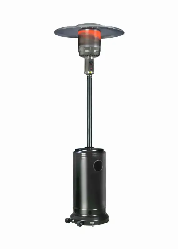 Schneller Versand Gasheizstrahler, Terrassenstrahler gas, Heizpilz gas - Modell THG 14000 Patioheater, mit Schutzgitter, Metall, Schwarz