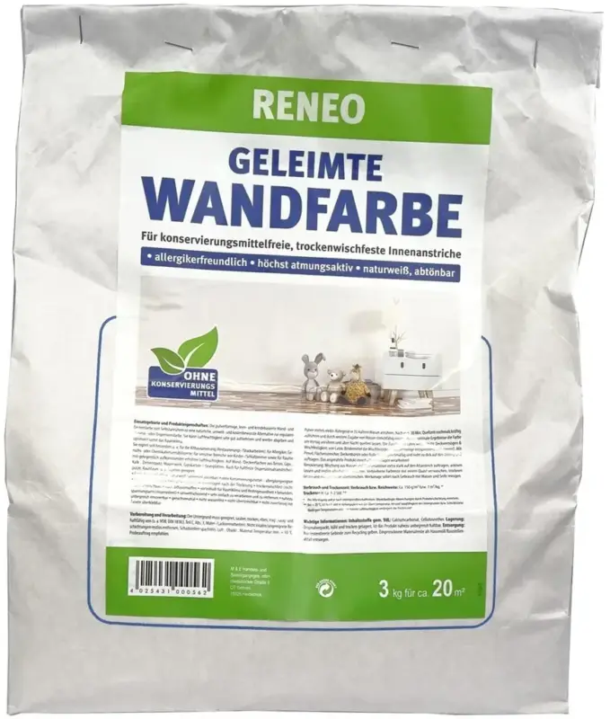Geleimte Wandfarbe, Konzentrat, 3 kg Nur Heute