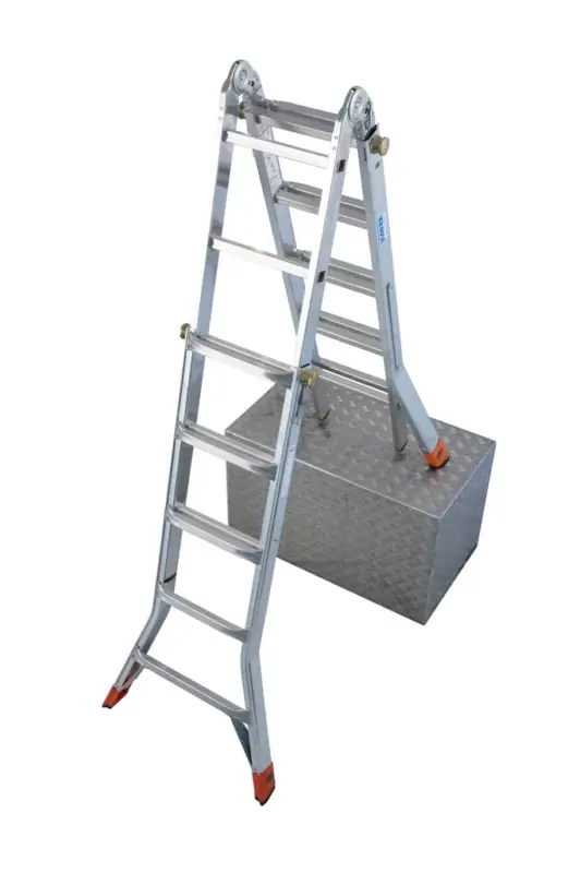 Must-Have Gelenk Teleskopleiter Alu, 4 x 5 Sprossen