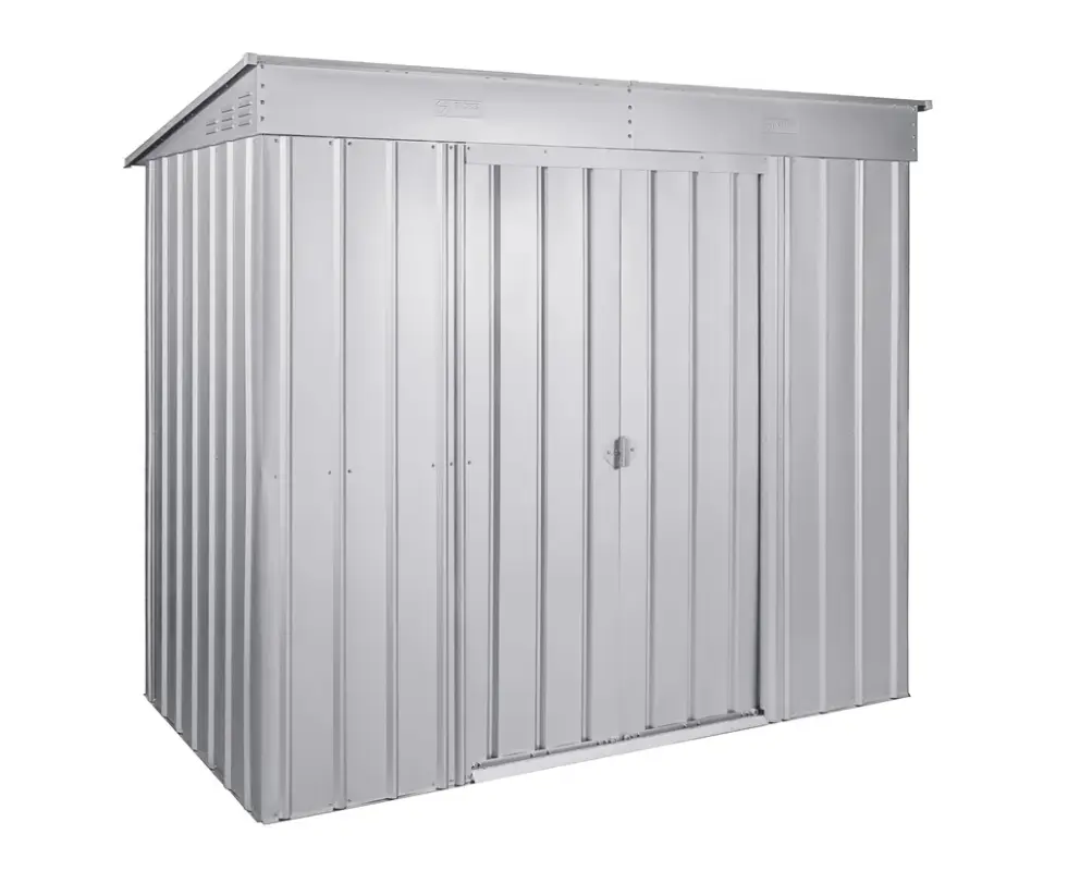 Gerätehaus Pultdach Skillion 84, silber metallic Echt