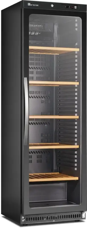 Getränkekühlschrank, Weinkühlschrank - CV 430 PV - 130 Flaschen | Edeler Schwarzstahl | LED-Beleuchtung | Energieeffizient B Neu
