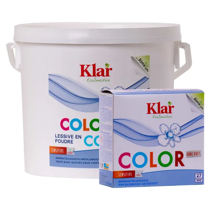 Bestpreis KLAR Color Waschmittelpulver ohne Duft in verschiedenen Größengebinden Basis Compact Color