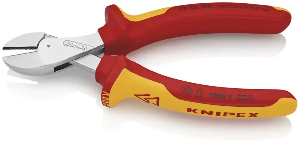Echt KNIPEX X-Cut Kompakt-Seitenschneider isoliert mit Mehrkomponenten-Hüllen 160 mm