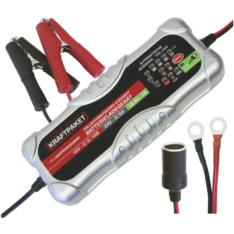 Günstig KRAFTPAKET Batterieladegerät 12/24 Volt 10A, 6-stufig