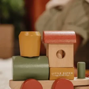 Zertifiziert Little Dutch Spielzeug, Stapelzug Weihnachten Holz