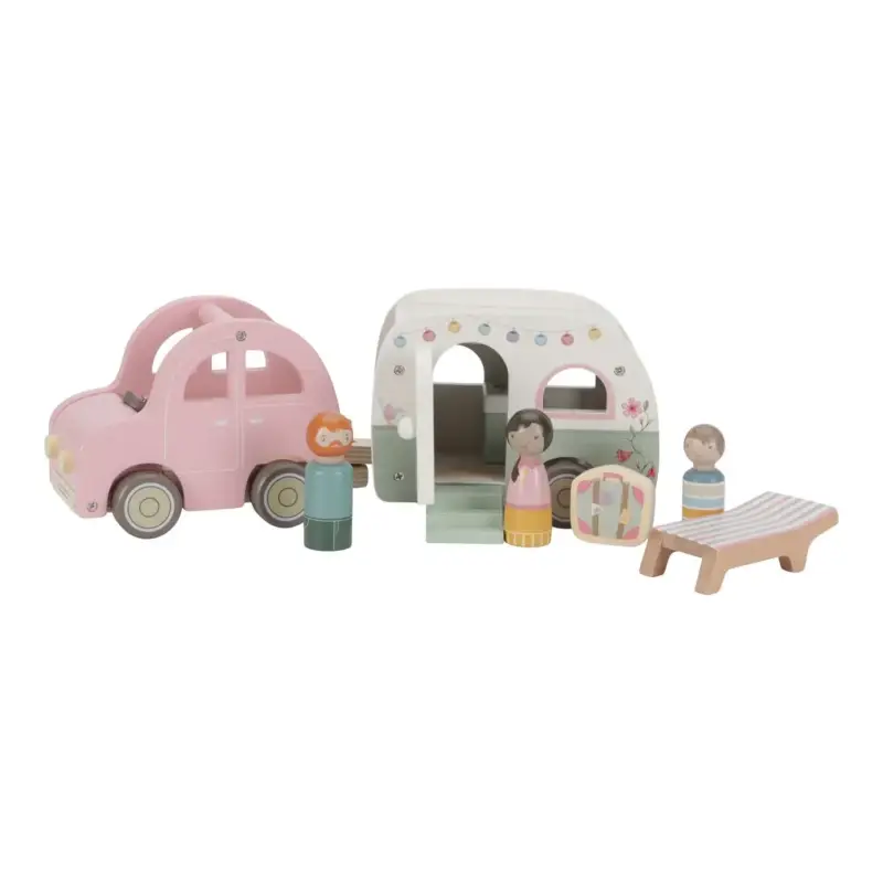 Top-Seller Little Dutch Spielzeugauto Holz - mit Wohnwagen, Mehrfarbig