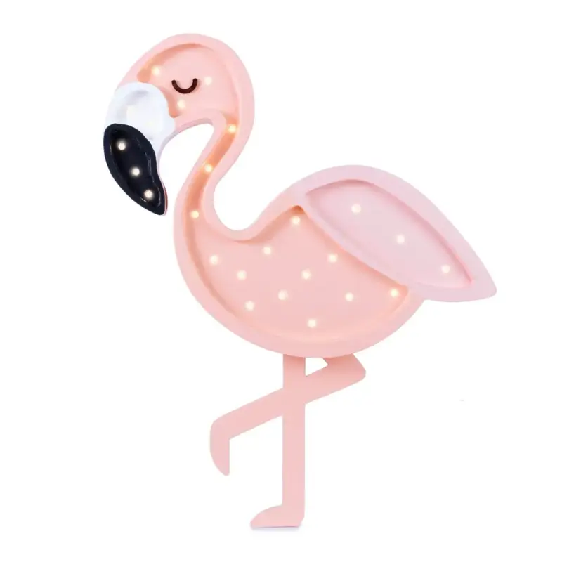 Super-Preis Little Lights Nachtlicht Kinder, Nachtlampe Flamingo - 100% Kiefernholz natur