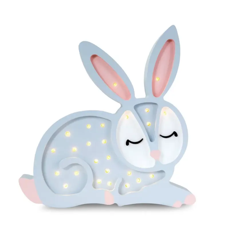 Little Lights Nachtlicht Kinder, Nachtlampe Hase - 100% Kiefernholz natur, Farbe: hellgrau Sonderangebot