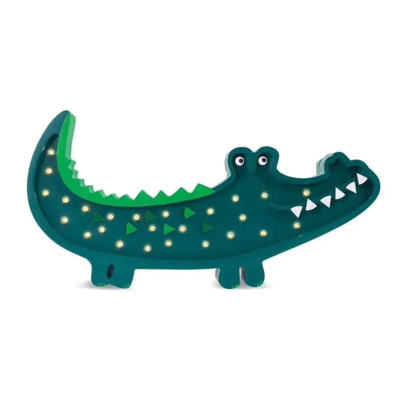 Sichere Zahlung Little Lights Nachtlicht Kinder, Nachtlampe Krokodil - 100% Kiefernholz natur, Farbe: Papkin grün