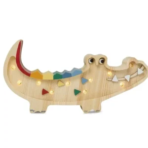 Begrenztes Angebot Little Lights Nachtlicht Kinder, Nachtlampe Mini-Krokodil - 100% Kiefernholz natur, Farbe: Karibisches Holz