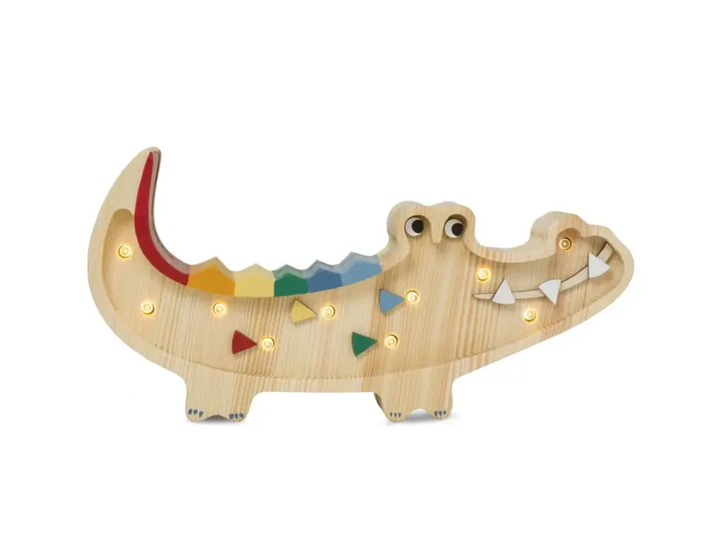 Begrenztes Angebot Little Lights Nachtlicht Kinder, Nachtlampe Mini-Krokodil - 100% Kiefernholz natur, Farbe: Karibisches Holz