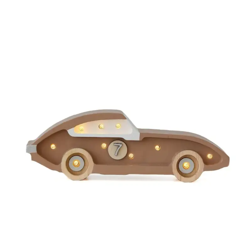 Meistverkauft Little Lights Nachtlicht Kinder, Nachtlampe Mini-Rennwagen - 100% Kiefernholz natur, Farbe: Cappuccino