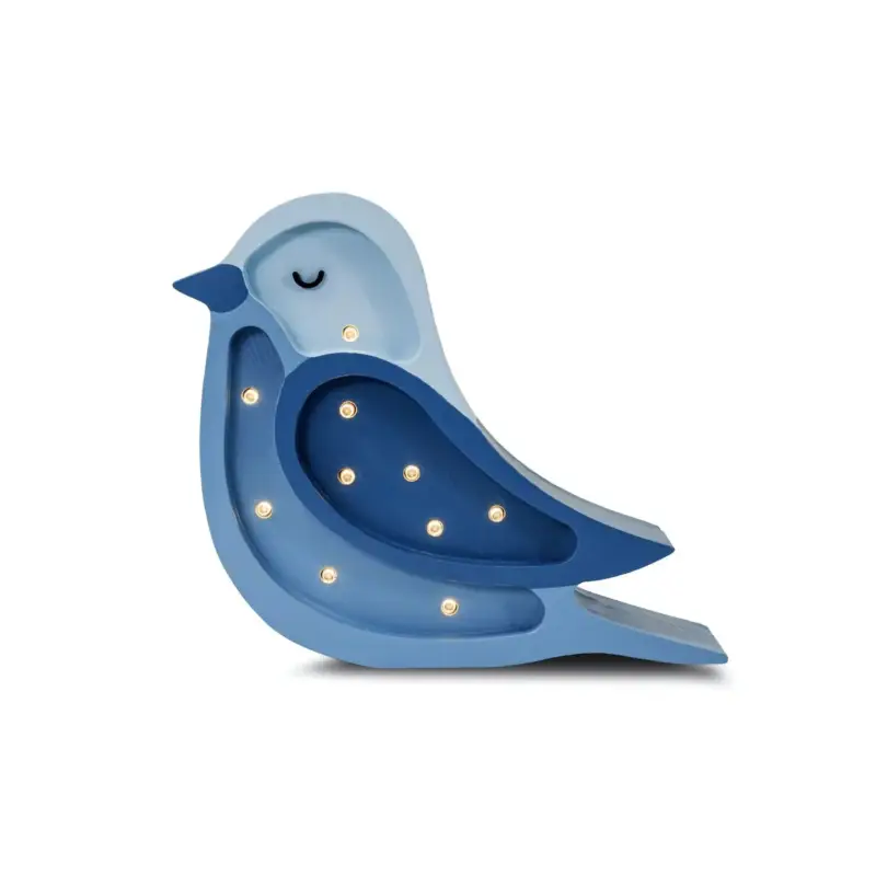 Top-Seller Little Lights Nachtlicht Kinder, Nachtlampe Mini-Vogel - 100% Kiefernholz natur, Farbe: Denim