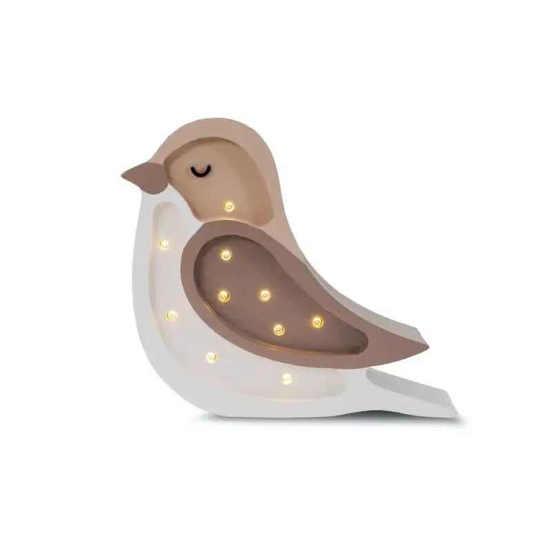Little Lights Nachtlicht Kinder, Nachtlampe Mini-Vogel - 100% Kiefernholz natur, Farbe: Kaffeebeige Sale