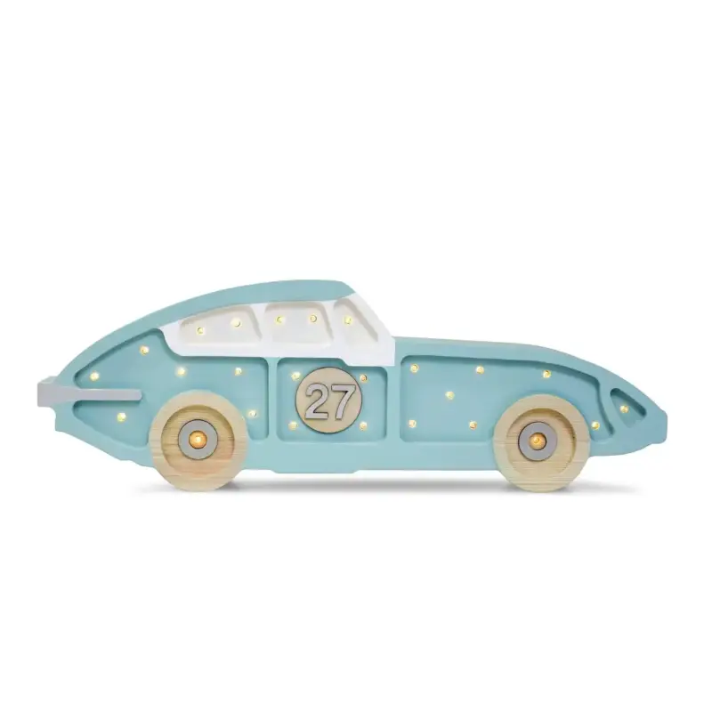 Jetzt Bestellen Little Lights Nachtlicht Kinder, Nachtlampe Rennauto - 100% Kiefernholz natur, Farbe: Retroblau
