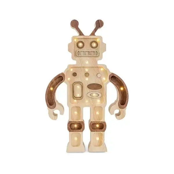 Jetzt Bestellen Little Lights Nachtlicht Kinder, Nachtlampe Roboter - 100% Kiefernholz natur, Farbe: Holz