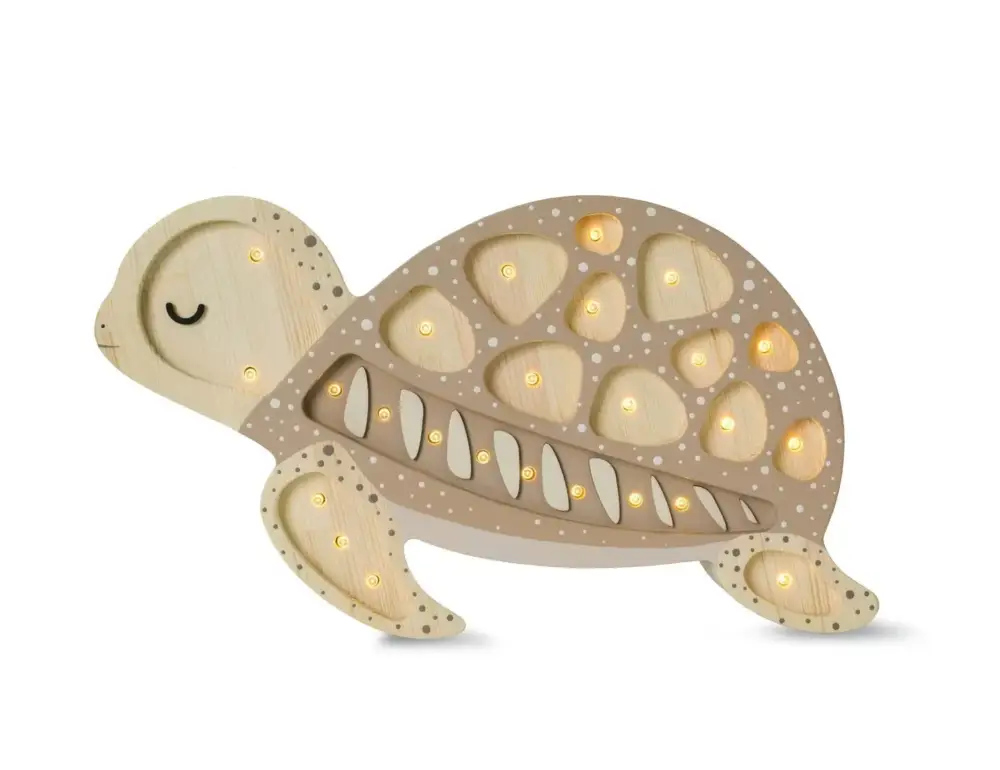 Angebot Little Lights Nachtlicht Kinder, Nachtlampe Schildkröte - 100% Kiefernholz natur, Farbe: Sanddüne