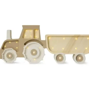 Little Lights Nachtlicht Kinder, Nachtlampe Traktor - 100% Kiefernholz natur, Farbe: Kaffee-Creme Kracherpreis