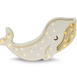 Direktkauf Little Lights Nachtlicht Kinder, Nachtlampe Walfisch - 100% Kiefernholz natur, Farbe: Albino weiß