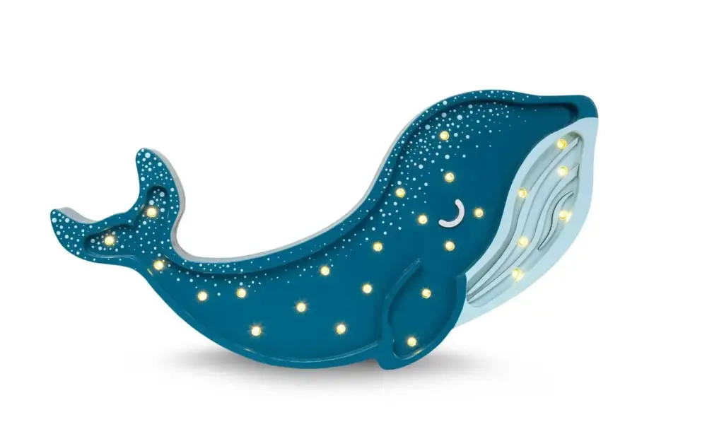 Bestseller Little Lights Nachtlicht Kinder, Nachtlampe Walfisch - 100% Kiefernholz natur, Farbe: Galaxie-Krickente