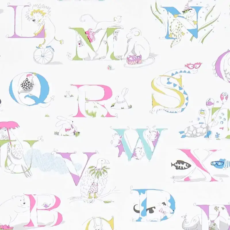 Bestpreis Little Sanderson Abracazoo Motivstoff Alphabet creme aqua grün blau