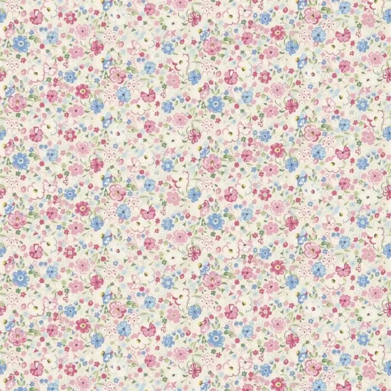 Angebot Little Sanderson Abracazoo Motivstoff Blumenwiese creme pink hellblau