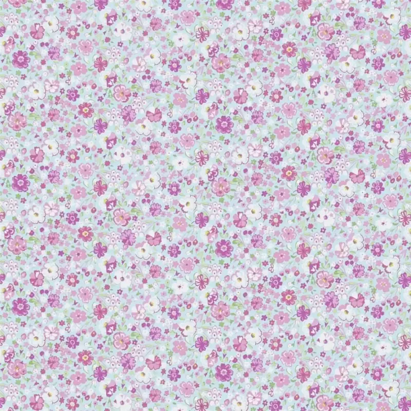Little Sanderson Abracazoo Motivstoff Blumenwiese hellblau lila grün Mega-Angebot