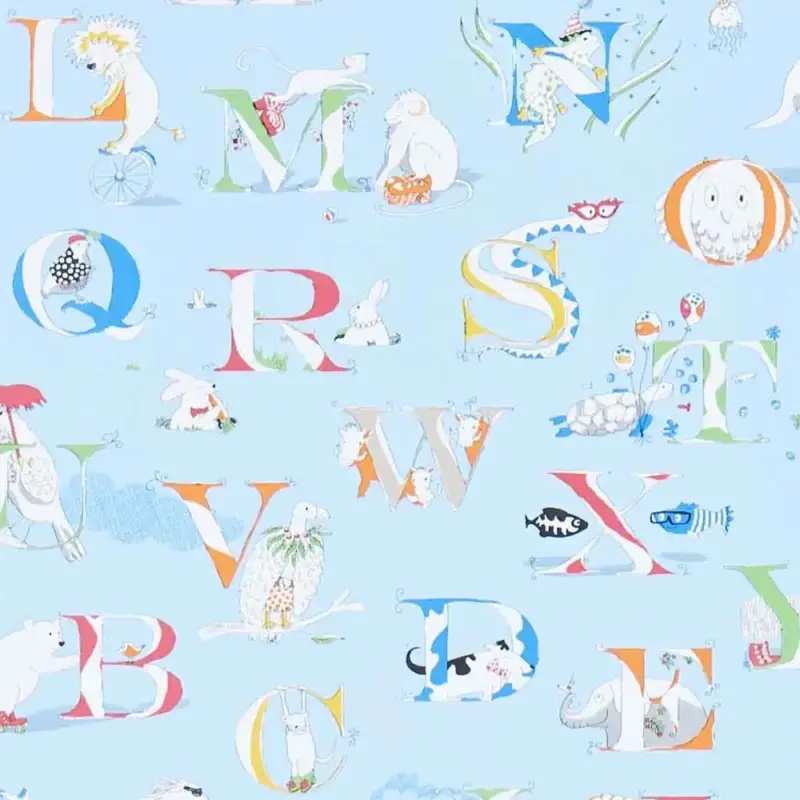 Wochenendangebot Little Sanderson Abracazoo Tapete Alphabet hellblau