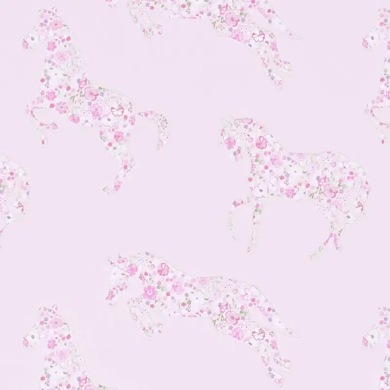 Meistverkauft Little Sanderson Abracazoo Tapete Blumen Pferde rosa